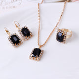 The Crystal Set Necklace Earring Ring Three-piece – Jewelry Gift Ideas — 8