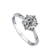 Women's White Copper Zircon Ring – Gifts for Her — 6