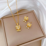 Necklace Light Luxury Full Diamond Bow Cat – Jewelry Gift Ideas — 2