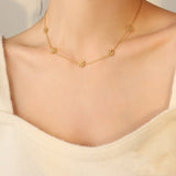 Titanium Steel Gold Plated Necklace Colorless – Jewelry Gift Ideas — 5