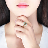 Emerald Full Diamond Micro Inlay Ring – Meaningful Gifts — 3
