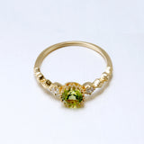 Lace Hollow Rural Green Peridot Ring – Birthday Gifts — 5