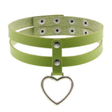 Black PU Leather Peach Heart Pendant Collar – Jewelry Gift Ideas — 11
