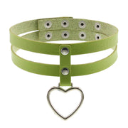 Black PU Leather Peach Heart Pendant Collar – Jewelry Gift Ideas — 11
