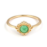 S925 Silver Plated 14K Gold Green Agate Ring – Thoughtful Gifts — 3