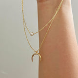 Pearl Moon Double-layer Necklace Female Popular – Jewelry Gift Ideas — 11