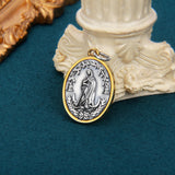 S925 Sterling Silver Lady Portrait Cross Round – Jewelry Gift Ideas — 3