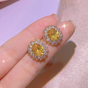 Inlaid With Yellow Diamond Rings Pendants Ear – Jewelry Gift Ideas — 4