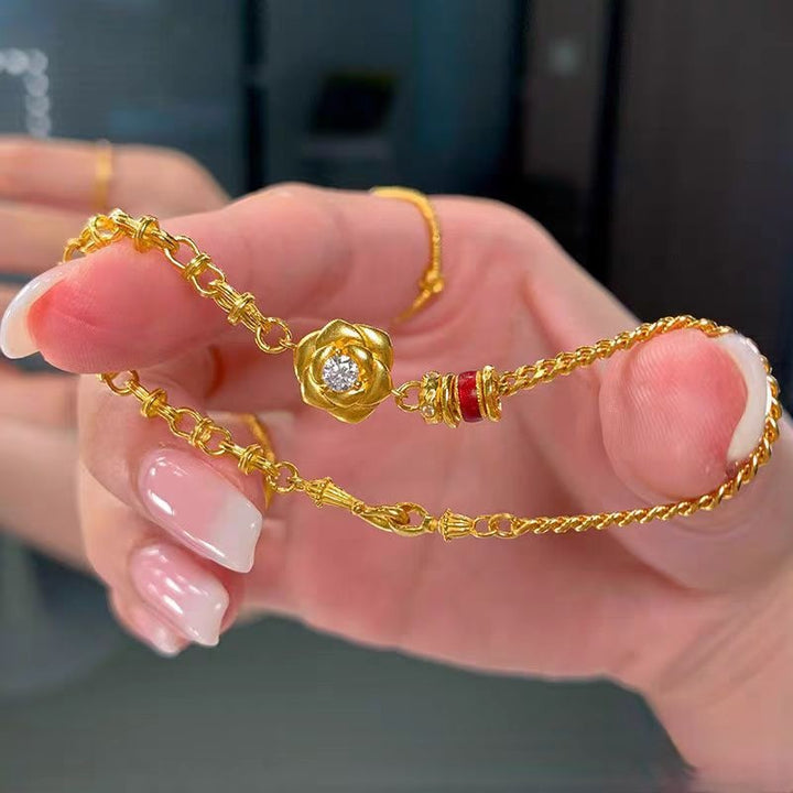 Golden Rose Wrapped Bracelet Spot Drill Flexible – Jewelry Gift Ideas — 1