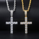 Hip Hop Cross Copper Inlaid 4mm Zircon Gold – Jewelry Gift Ideas — 3