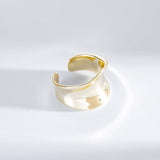 S925 Sterling Silver Ring Irregular Concave Female – Gifts for Her — 14