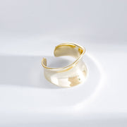 S925 Sterling Silver Ring Irregular Concave Female – Gifts for Her — 14