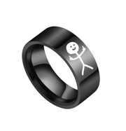 Stainless Steel Personality Couple Graffiti Ring – Gifts for Couples — 2