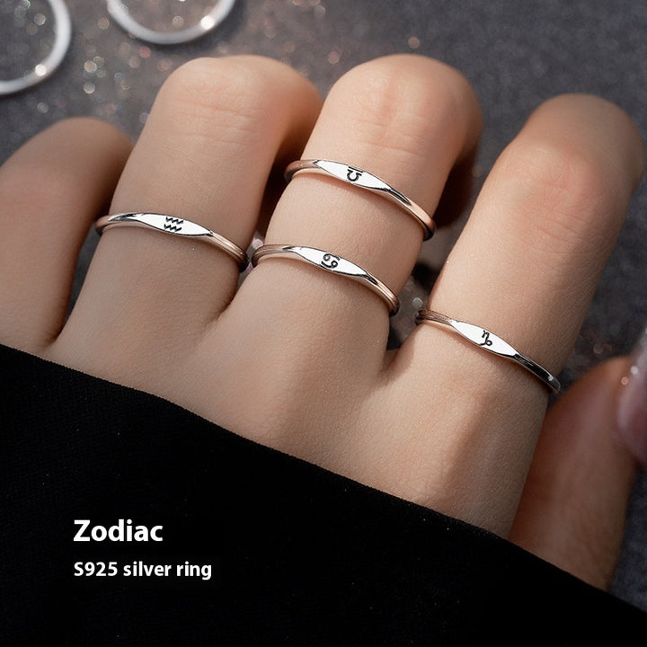 Simple Twelve Constellation Open Ring Single Exclusive – Stylish Gifts — 1