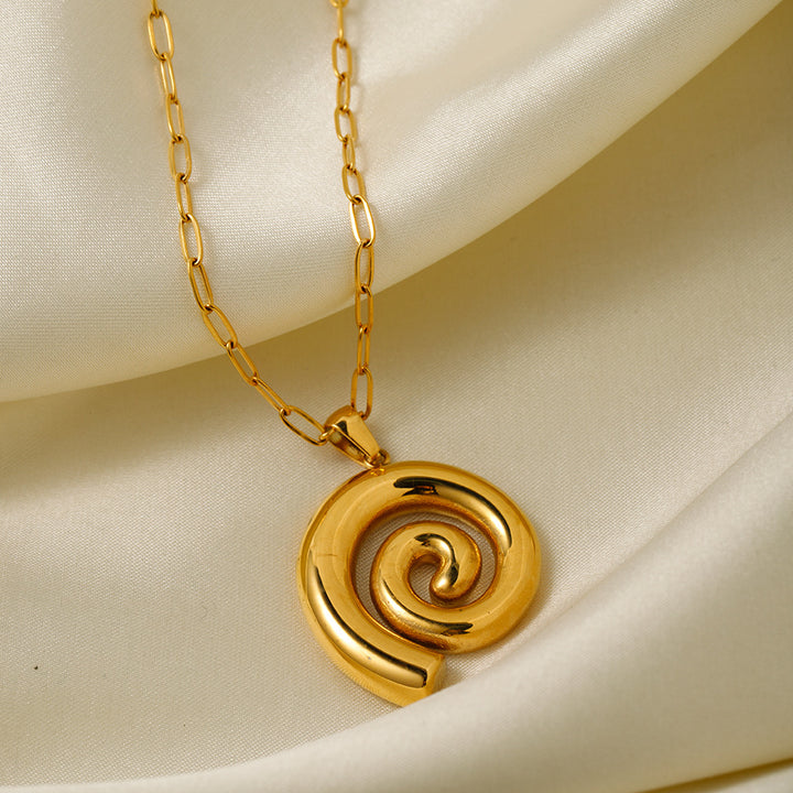 Stainless Steel 18K Gold Thread Circle Pendant – Jewelry Gift Ideas — 1