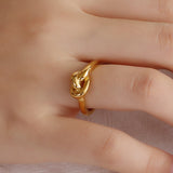 Truelove Knot Geometric Titanium Steel Ring – Thoughtful Gifts — 1