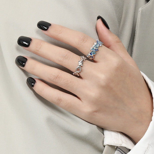 Irregular Texture Ethnic Openning Silver Ring – Everyday Gifts — 1