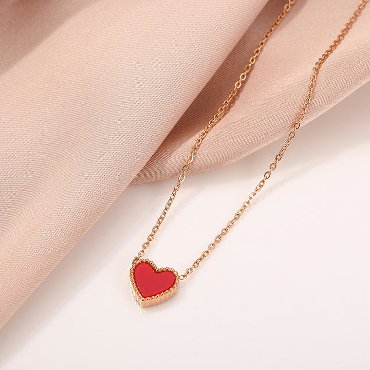 Simple Titanium Steel Necklace Female Love Heart – Jewelry Gift Ideas — 1