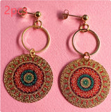 Bohe Tribe Gold Datura Flowers Pendant Earrings – Jewelry Gift Ideas — 9