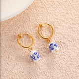 Vintage Hand Painted Blue And White Ceramic Beaded – Stylish Gifts — 8