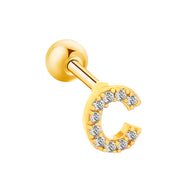 Inlaid Zircon 26 English Letters Ear Bone Stud – Meaningful Gifts — 19