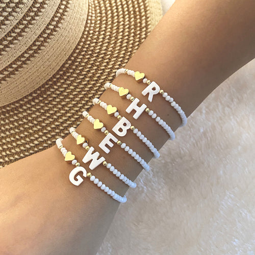26 Letters White Shell Beaded Bracelet Women – Jewelry Gift Ideas — 1