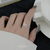 Sterling Silver Butterfly Color Diamond Rotary Ring – Gifts for Her — 1