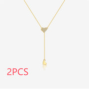 925 Sterling Silver Pull-out Love Y Necklace – Jewelry Gift Ideas — 7