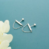 Full Zirconium Straight Rod Silver Earrings – Meaningful Gifts — 2
