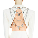 Multilayer Square Rhinestone Pendant Body Chain – Jewelry Gift Ideas — 5