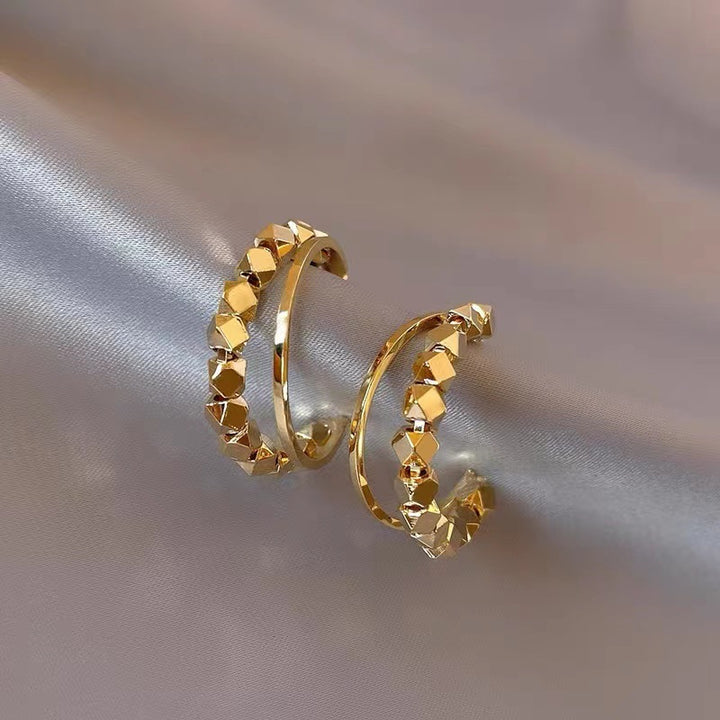 Niche Unique Double-row C- Shaped Earrings – Meaningful Gifts — 1