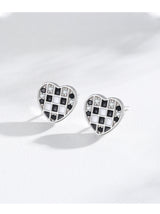 Women's Heart-shaped Plaid Stud Earrings – Gifts for Her — 8