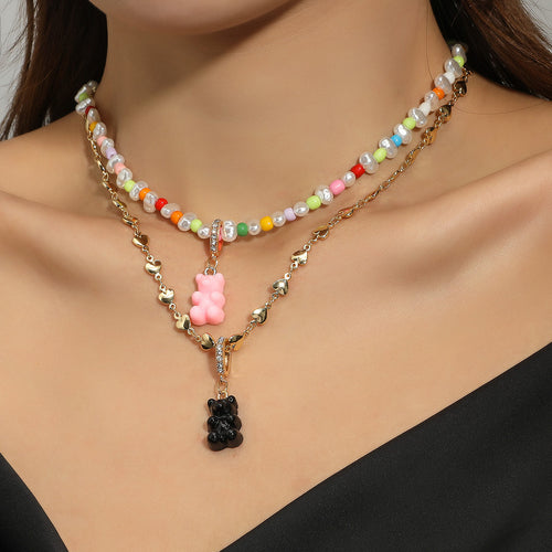 Bohemian Rainbow Wind Necklace Colored Rice Beads – Jewelry Gift Ideas — 1