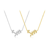 S925 Sterling Silver Leaf Shaped Necklace – Jewelry Gift Ideas — 6