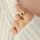 Women's Black Love Niche Design Ring – Gifts for Her — 4