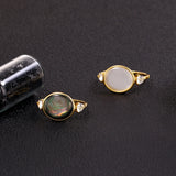 Women's New White Shell Crystal Ring – Gifts for Her — 4