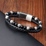 Braided Leather Natural Stone Onyx Map Beading – Jewelry Gift Ideas — 4