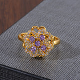 Women's Fashion Rotatable Purple Diamond Ring – Stylish Gifts — 5