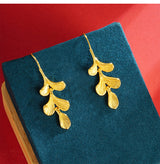 Women's Copper Apricot Leaf Eardrops – Gifts for Her — 6