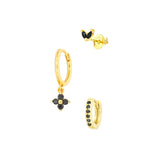 Women's Floral Clover Stacked Earrings Set – Gifts for Her — 5