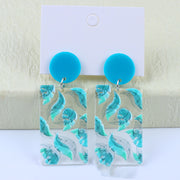 Women's Vintage Color Clash Embossed Acrylic Earrings – Gifts for Her — 7