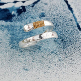 Two-tone Hammered Finish Open Ring – Unique Gift Ideas — 1