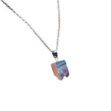 Natural Cut Amethyst Silver Edge Necklace Healing – Jewelry Gift Ideas — 2