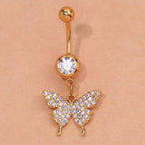 Heart-shaped Zircon Butterfly Navel Stud – Stylish Gifts — 2