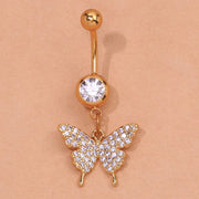 Heart-shaped Zircon Butterfly Navel Stud – Stylish Gifts — 2