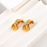 Simple Spiral Bends And Hitches Stud Earrings – Birthday Gifts — 4