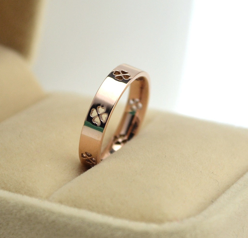 Clover Ring Women's Rose Gold Titanium Steel – Jewelry Gift Ideas — 1