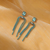 French Retro Full Rhinestone Tassel Titanium Steel – Meaningful Gifts — 10