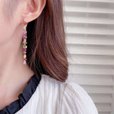 Geometric Color Zircon Double Tassel Earrings – Gift Ideas — 1