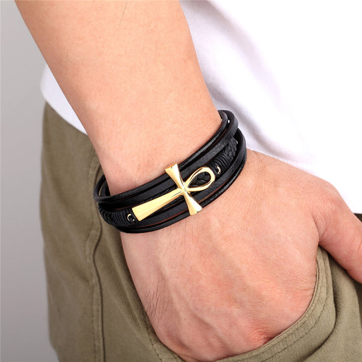 Men's Fashion Multi-layer Braided Leather Bracelet – Stylish Gifts — 1